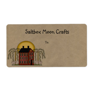 Salbox Moon Rustic Shipping Label