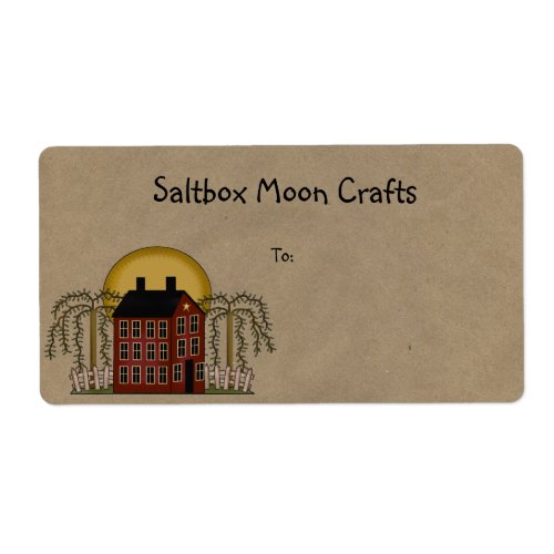 Salbox Moon Rustic Shipping Label 