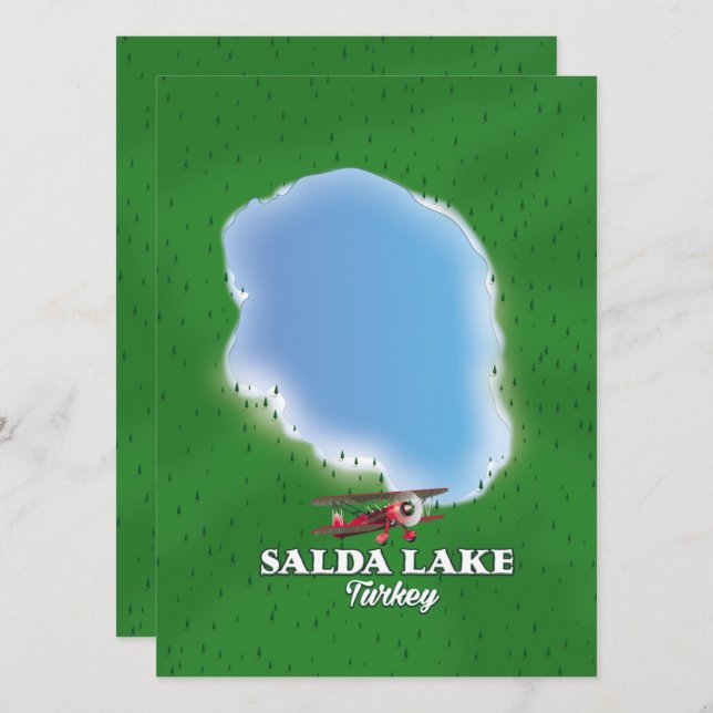 Salda Lake Turkey map (Front/Back)