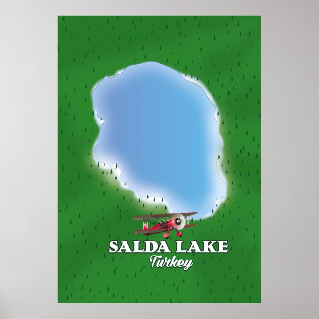 Salda Lake Turkey map Poster (Front)