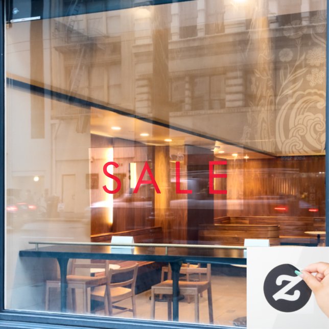 SALE 40" Basic Red In-store Business Ads Window Cling (Cafe Window)