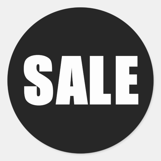 SALE Black Background Classic Round Sticker (Front)
