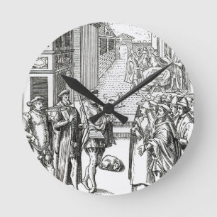 Sale by Town Crier, after a woodcut in 'Praxis Rer Round Clock