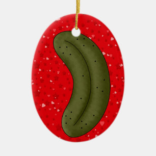 SALE Christmas Pickle Legend Ceramic Ornament