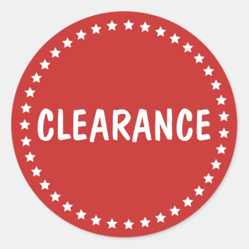 Sale Clearance Retail White Stars Classic Round Sticker