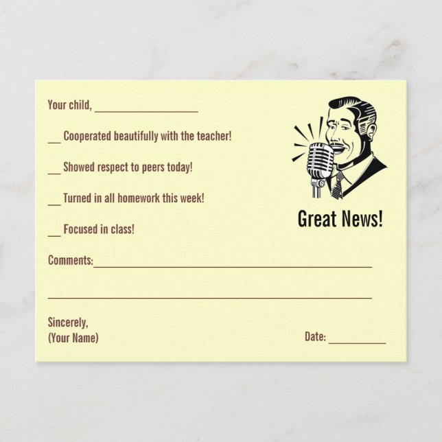 SALE - Custom Teacher Notes ~ Yellow (Front)