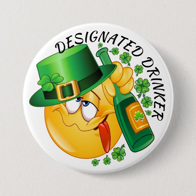 SALE Designated Drinker St. Patrick's Day Button (Front)
