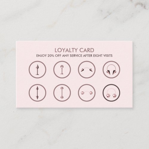 Sale Discount Loyalty Pink Body Piercing Business Card