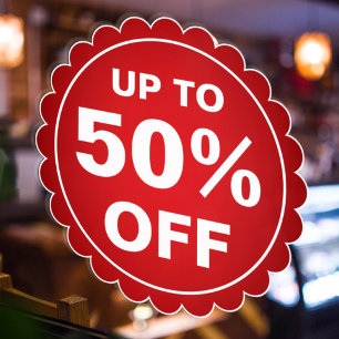 Sale Discount Percentage Promotional Red Offer Sticker