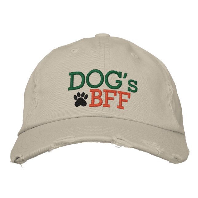 SALE ! Dog's BFF by SRF Embroidered Baseball Hat (Front)