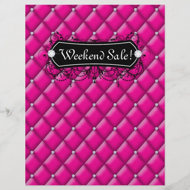 SALE Flyer Fashion Jewelry Pink Diamond Tufted (Front)