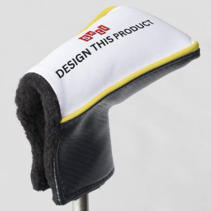 SALE! Golf Putter Head Cover - Yellow trim -Custom