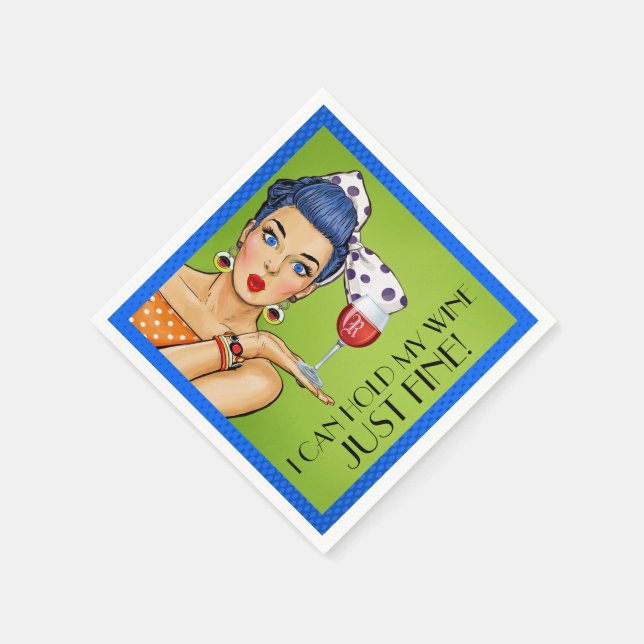SALE! Humor Retro Wine (Party) Cocktail Napkins (Corner)