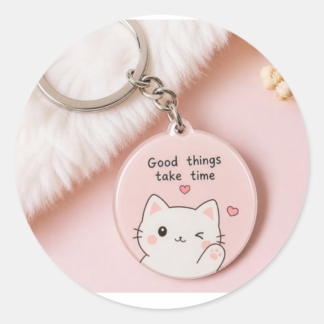 sale keychain classic round sticker (Front)