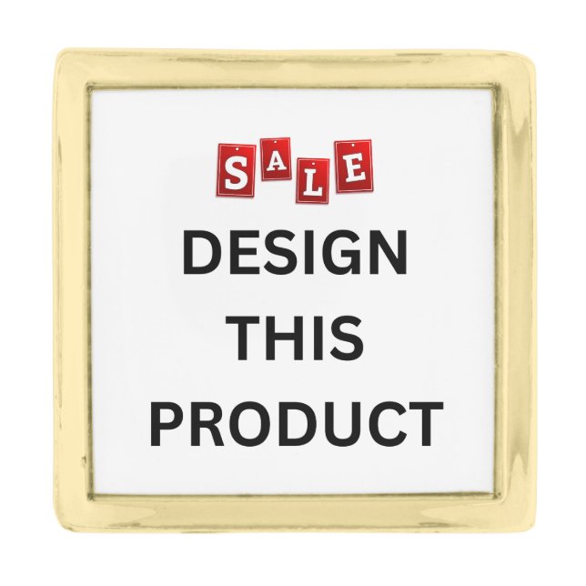 SALE! Lapel Pin - Gold Plated - Square (Front)