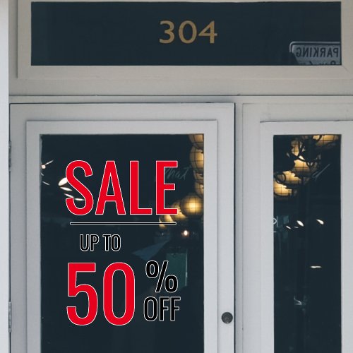 SALE Liquidation Up to 50 OFF Window Cling