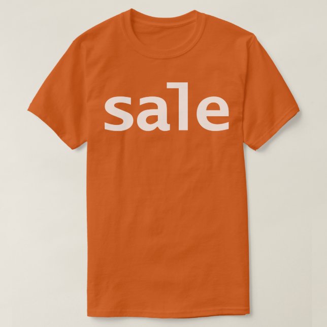 Sale Minimal Typography White Text T-Shirt (Design Front)