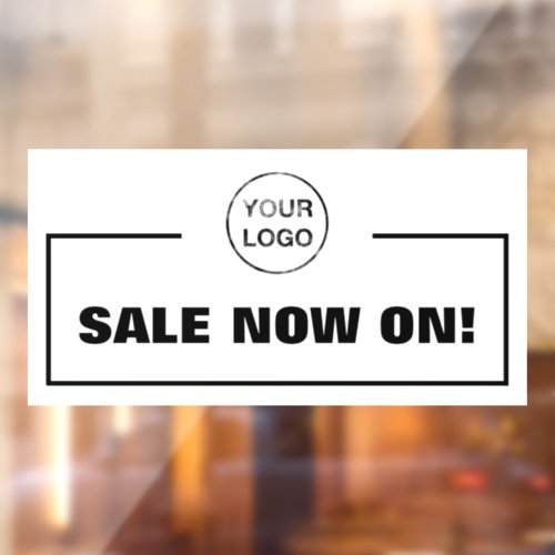 Sale Now On and Business Logo Window Cling