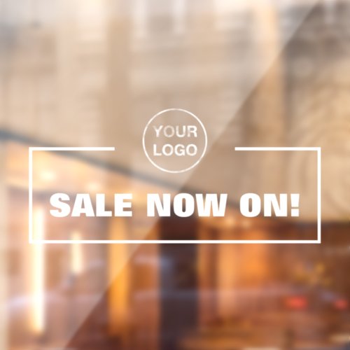 Sale Now On and Business Logo Window Cling