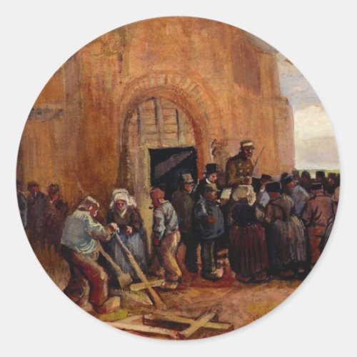 Sale of Building Scrap by Vincent van Gogh Classic Round Sticker