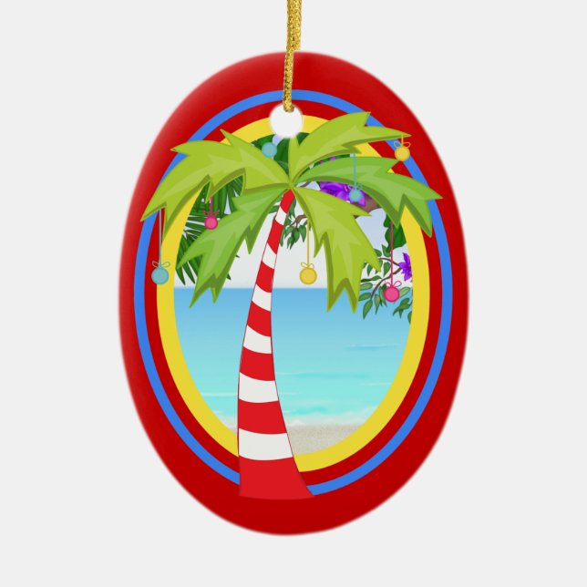 SALE! Paradise Christmas Tree Ceramic Ornament (Front)