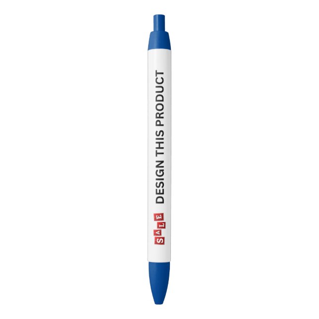 SALE! Pen - Black ink - Custom - Blue - Set of 2 (Front Vertical)