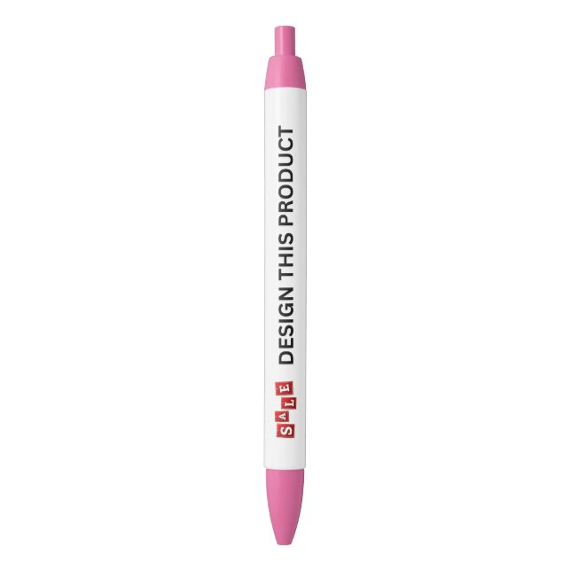 SALE! Pen - Black ink - Custom - Pink - Set of 2 (Front Vertical)
