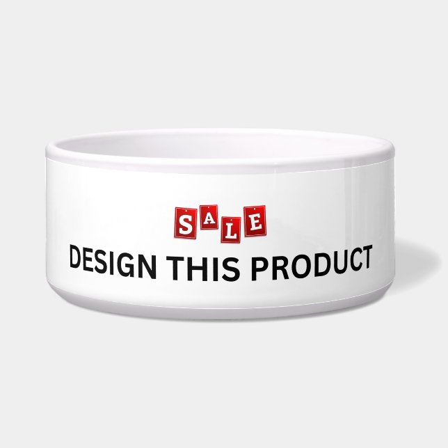 SALE! Pet Bowl - Ceramic - Large - Custom (Front)