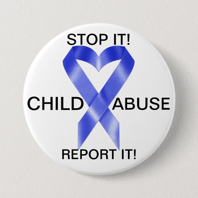 SALE! Prevent Child Abuse Pinback Button (Front)