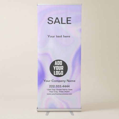 Sale Purple holographic trade show logo business  Retractable Banner