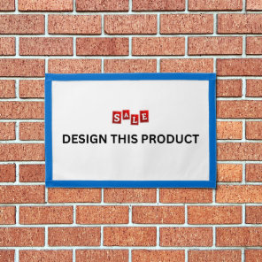 SALE! Rectangle Banner - 24"x16" - Blue Trim Pennant