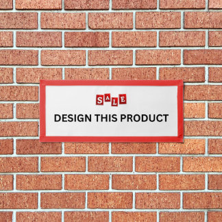 SALE! Rectangle Banner - 24"x16" - Red Trim Pennant