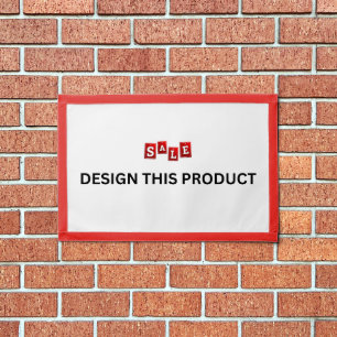 SALE! Rectangle Banner - 24"x16" - Red Trim Pennant