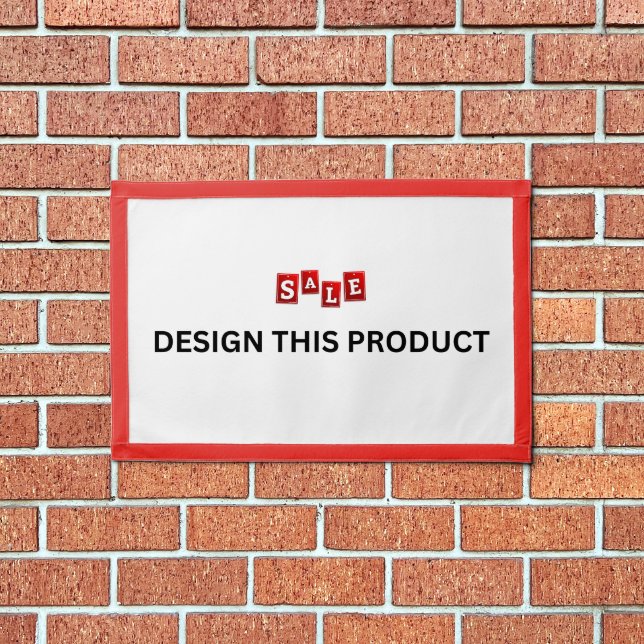 SALE! Rectangle Banner - 24"x16" - Red Trim Pennant (Insitu 1)