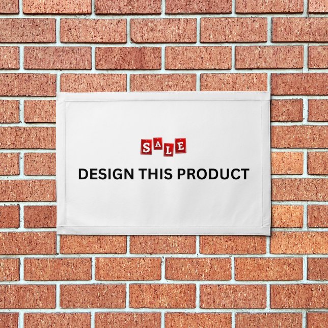 SALE! Rectangle Banner - 24"x16" - White Trim Pennant (Insitu 1)