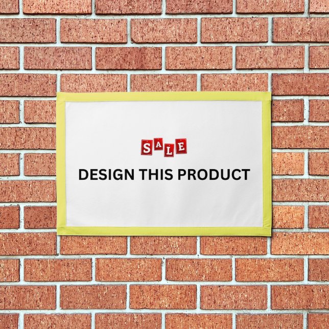 SALE! Rectangle Banner - 24"x16" - Yellow Trim Pennant (Insitu 1)