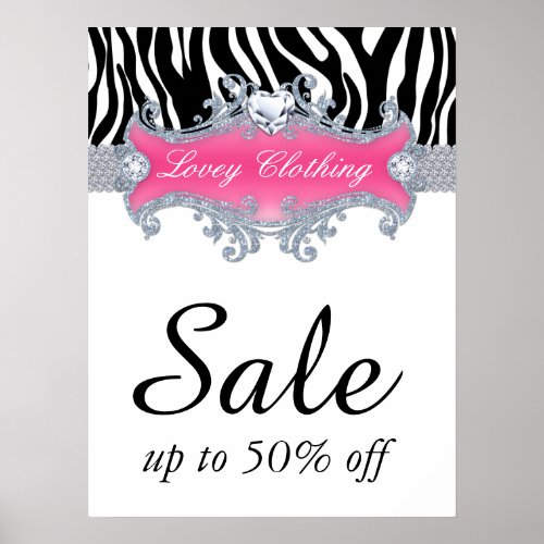 Sale Retail Fashion Jewelry Poster zebra animal