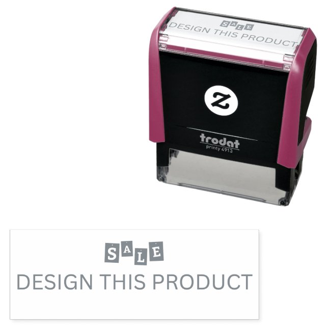 SALE! Rubber Stamp Fuchsia Self Inking - Gray ink (In Situ)