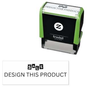 SALE! Rubber Stamp Green Self Inking - Black ink