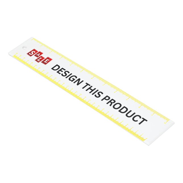 SALE! Ruler - 12 inch Quality clear Acrylic-Orange (Angled)
