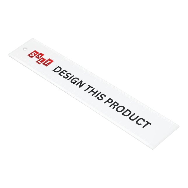 SALE! Ruler - 12 inch -Quality clear Acrylic White (Angled)
