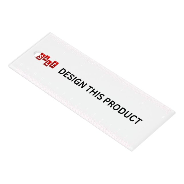 SALE! Ruler - 6 inch -Quality clear Acrylic- Pink (Angled)