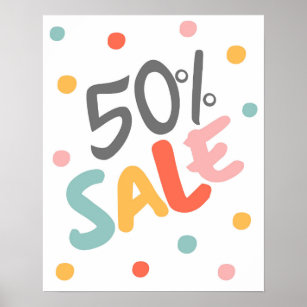 Sale Sign 50% Off, Large Sale Sign, Boutique Sale 