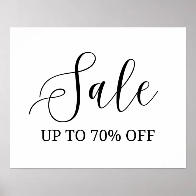 Sale Sign, 70% Off Boutique Sale Poster | Zazzle