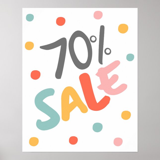 Sale Sign, 70% Off, Clearance Sale Sign, Boutique  Poster (Front)