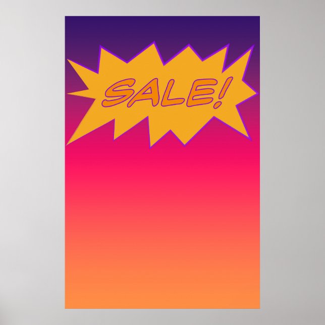 Sale Sign Comic Book Style Burst (Front)