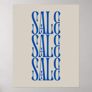 Sale Sign for Retail Stores, Blue Sale Poster