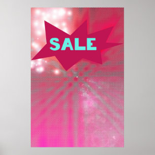 Sale Sign Funky Starburst Retro Zine Style