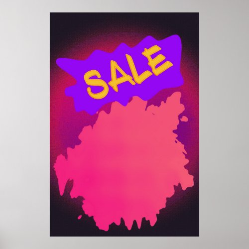 Sale Sign Grungy Street Art Splatter Style Poster