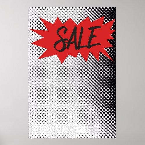 Sale Sign Street Art Burst Halftone Zine Style